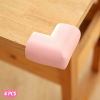 Set Of 4pcs Solid Color Table Corner Cover-Pink