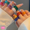3pcs Fashionable Colorful Transparent Resin Rings (17 )