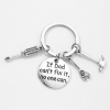Men Slogan Graphic Round Charm Keychain
