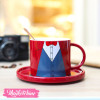 Ceramic Cup&plate-Maroon Men Suit