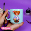 Polymer Ceramic Mug-Painted Girl
