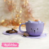 Ceramic Coffee Cup&plate-Purple Bear 