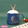 Ceramic Mug-Dark Blue Deer