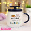 Ceramic Mug-Dark Blue Bunny