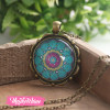 Necklace-Islamic Pattern-Fuchsia&Min Green 