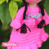 Keychain-Crochet-Country Girl-Pink
