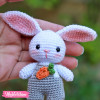 Crochet Keychain-Gray Bunny