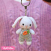 Crochet Keychain-Gray Bunny