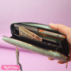 Leather Wallet-Gray Daisy 