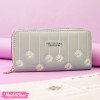 Leather Wallet-Gray Daisy 
