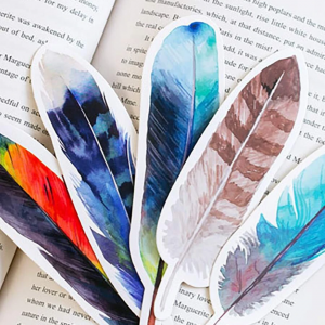 30pcs Feather Pattern Random Bookmark