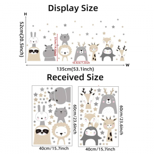 2pcs Cartoon Graphic Wall Sticker