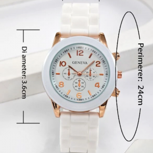 Silicone Strap Triple Dial Quartz Watch