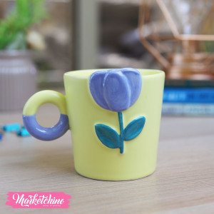 Ceramic Mug-Yelow Flower 