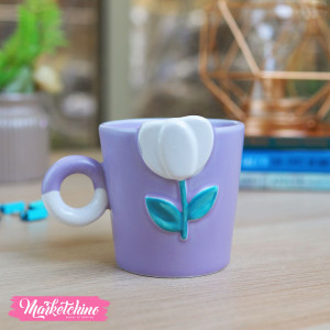 Ceramic Mug-Purple Flower 