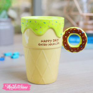 Ceramic Mug-Green Donut