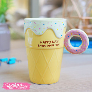 Ceramic Mug-Brown Donut