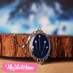 Necklace-Flower-Dark Blue