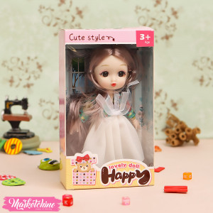 Hard Rubber-Doll-White Dress (16 cm ) 