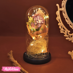 Glass Lighting Lamp-Light Off  White Bouquet Flower