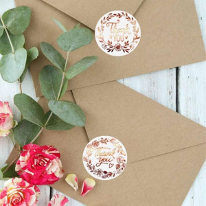 500pcs Slogan Graphic Gift Sticker Rose Gold