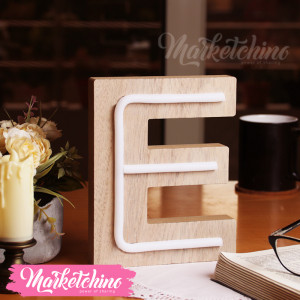 Wooden lighting-Letter E