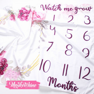 Baby Monthly Milestone Blanket-Girl