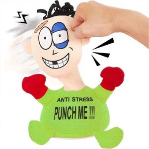 Punch Me Doll, Electric Plush Vent Toy Comfortable Touching-Dark Blue