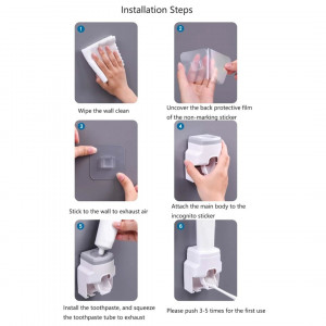 1pc Wall Mounted Multifunction Toothpaste Squeezer