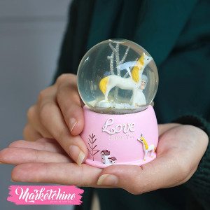 Ceramic Snow Ball-Pink Unicorn 1