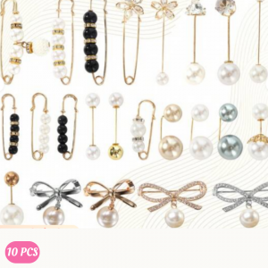 10Pcs  Random Big Faux Pearl Brooch Fashion