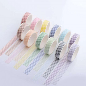 12 Rolls Plaid Pattern Washi Tape ( 200 CM ) 