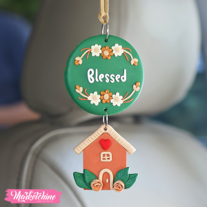Polymer Clay Car Charm-Blessed
