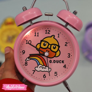 Metal Alarm Clock-Pink Duck 