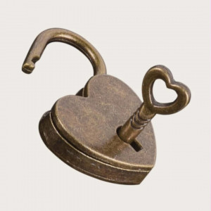1pc Heart Shaped Metal Lock Copper