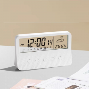 Acrylic Digital Clear Alarm-White 