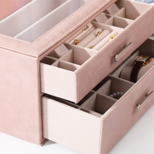 Leather Accessories Box 2 Drawers - Simple 