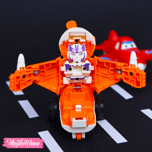 Toy Aeroplane Transformer To Robot-Orange