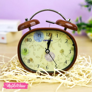 Metal Alarm Clock-Brown  (14 cm )