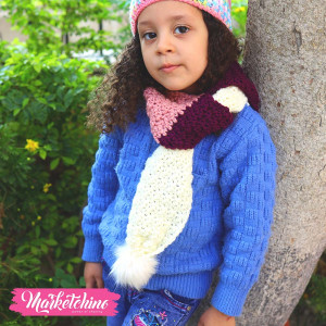 Scarf For Kids-Crochet-Kashmir&Off White