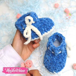 Foot Wear For Kids-Blue&Off White