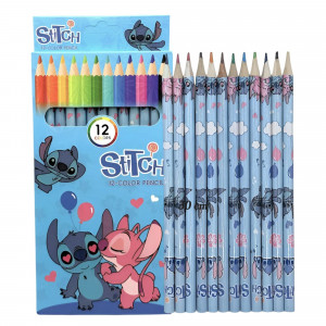 12pcs of Wooden Painting Colors Pen - Stitch & Angle