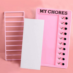 1pc Wall Mounted Checklist Board With 10pcs Paper Pink