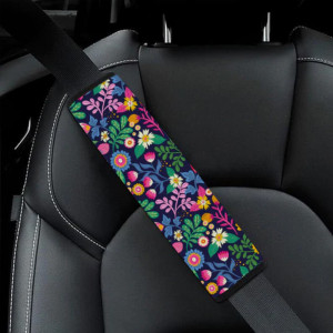 Set of 2 Covers, Floral Seat Belt Cover