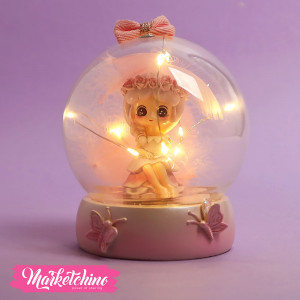 Glass Lighting Lamp-Pink Girl 