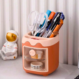 Acrylic Pig Pen Holder &Stationery Organizer Box With Random Sticker-Kashmir