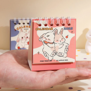 1pc Mini Cartoon Rabbit Print Random Desk Calendar