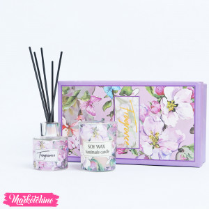  Set OF 1Pc OF Glass Candle & Perfume Diffuser With Sticks