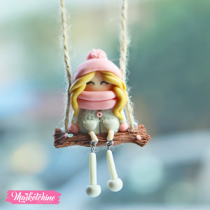 Polymer Clay Car Charm-Winter Girl