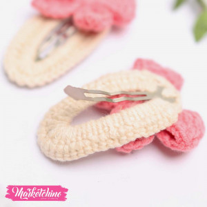 Crochet Hairclips-Pink Ribbon (Set Of 2 )